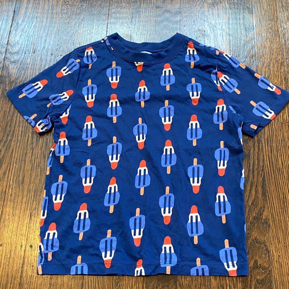 Hanna Andersson Patriotic Blue Popsicle Print T-Shirt
